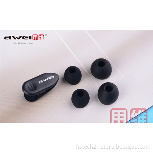 Wholesale price ES-Q7 awei headphones wired in ear headsets black noise cancelling Iphone,Ipad,mp3 player,computer earphones